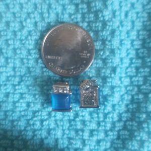 Light Blue and Crystal Earrings